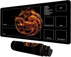 TCG Playmat With Zones 23.6x13.7 Inches Dragon Mouse Pad Board Game Trading Card Play Mat With Zones For MTG TCG CCG Cards Gaming Big Table Card Game Mats Deck Playmat Computer Desk Mat -Folkmanis Toys Shop 41Rl91zeiuL. AC