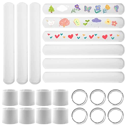 VOKOY 100 Pcs White Blank Slap Bracelets, White Slap Bracelets For Boys Girls, DIY Slap Bracelets For School Or Party 3 VOKOY 100 Pcs White Blank Slap Bracelets, White Slap Bracelets For Boys Girls, DIY Slap Bracelets For School Or Party