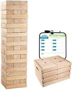 Giantville Giant Tumbling Timber Toy + Carry Bag + Dice - Jumbo JR. 54-Piece Wooden Stacking Tumble Blocks - Premium Pine Wood Life Size Tower Floor Game For Kids & Adults - Grows To Almost 4-Feet 18 Giantville Giant Tumbling Timber Toy + Carry Bag + Dice - Jumbo JR. 54-Piece Wooden Stacking Tumble Blocks - Premium Pine Wood Life Size Tower Floor Game For Kids & Adults - Grows To Almost 4-Feet -Folkmanis Toys Shop 41SGlZxigAL. AC