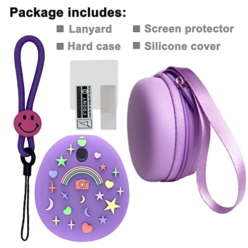 JCHPINE Hard Carrying Case And Silicone Cover Compatible With Tamagotchi Pix Interactive Virtual Pet Game Machine, Screen Film Protector For Tamagotchi Pix Accessories (Purple) 4 JCHPINE Hard Carrying Case And Silicone Cover Compatible With Tamagotchi Pix Interactive Virtual Pet Game Machine, Screen Film Protector For Tamagotchi Pix Accessories (Purple) - Image 2