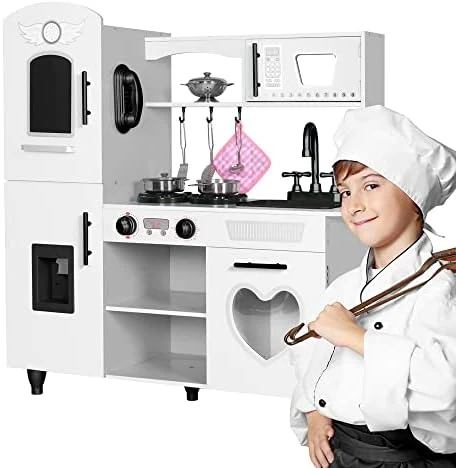 TaoHFE Kitchen Set For Kids Wooden Play Kitchen Toy Kitchen Sets For Boys Gift White Kitchen For Toddlers Kids Kitchen Playset Toys Kitchen Set For Kids Age 3+ Pretend Play With Lights & Sounds(White) 10 TaoHFE Kitchen Set For Kids Wooden Play Kitchen Toy Kitchen Sets For Boys Gift White Kitchen For Toddlers Kids Kitchen Playset Toys Kitchen Set For Kids Age 3+ Pretend Play With Lights & Sounds(White) - Image 8