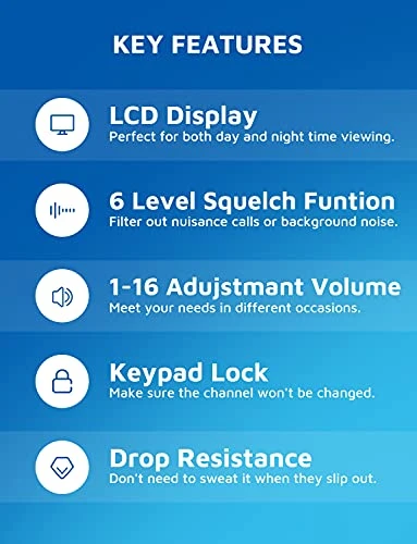 MTM Walkie Talkies For Adults 4 Pack, 22 Channels Two-Way Radios, Hands-Free VOX, Auto Squelch, LCD Display, Long Range Walkie Talkies For Kids Family Outdoor Camping Hiking (Red) 7 MTM Walkie Talkies For Adults 4 Pack, 22 Channels Two-Way Radios, Hands-Free VOX, Auto Squelch, LCD Display, Long Range Walkie Talkies For Kids Family Outdoor Camping Hiking (Red) - Image 5