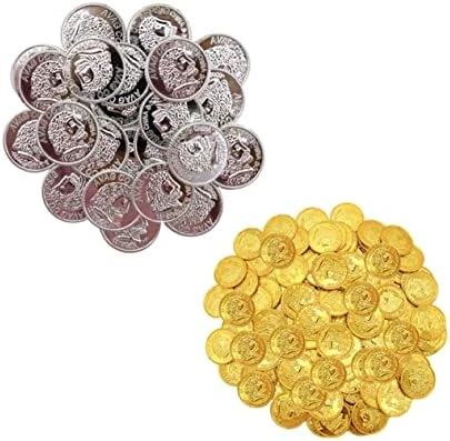Alasum 200pcs Pirate Gold Coin Vintage Pirate Accessories Metal Coins Gold Treasure Coins Plastic Game Coins Golden Game Coins Funny Game Coins Simulation Gold Coins Photo Prop 8 Alasum 200pcs Pirate Gold Coin Vintage Pirate Accessories Metal Coins Gold Treasure Coins Plastic Game Coins Golden Game Coins Funny Game Coins Simulation Gold Coins Photo Prop - Image 6