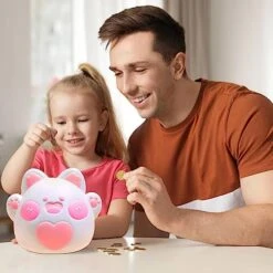 Piggy Bank, Briuhap Cute Cat Piggy Bank For Girls Boys, Unbreakable Plastic Money Coin Bank With DIY Letter Stickers, Great Gifts For Birthday, Christmas, Baby Shower (White) 10 Piggy Bank, Briuhap Cute Cat Piggy Bank For Girls Boys, Unbreakable Plastic Money Coin Bank With DIY Letter Stickers, Great Gifts For Birthday, Christmas, Baby Shower (White) -Folkmanis Toys Shop 41SxE7urYIL