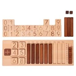 Auvewilo Wooden Math Board, Addition And Subtraction Learning Toy, Mathematical Game For Kids, Educational Activity With Hands-on Manipulatives
