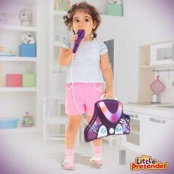 Little Pretender Kids Karaoke Machine With 2 Microphones And Adjustable Stand, Music Sing Along With Flashing Stage Lights And Pedals For Fun Musical Effects 13 Little Pretender Kids Karaoke Machine With 2 Microphones And Adjustable Stand, Music Sing Along With Flashing Stage Lights And Pedals For Fun Musical Effects -Folkmanis Toys Shop 41T6fQTuovL