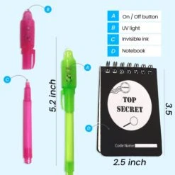 JOYRANGE 25-Pack Party Favors For Kids - Invisible Ink Pens (25) Top Secret Notepads (25) Great Idea For Party Favors And Games, Grab Bags, Birthday Party Favors -Folkmanis Toys Shop 41T8ZUiWrPL 1