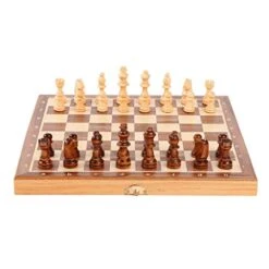 LIUHUI Crafted Chesspiece 11.4 Inch Folding Magnetic Chess Set- Wooden With Game Pieces Storage Slots,Portable Educational Toys For Kids And Adults Chess Set In Toys -Folkmanis Toys Shop 41TYXAWMrwL