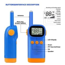 Walkie Talkie For Kids, 22 Channels 2 Way Radio 3 Km Long Range Walkie Talkies Handheld, Toys For 3-12 Year Old Boys Girls, Gift Toys For Boys And Girls To Outside, Hiking, Game Camping (Blue&Blue) -Folkmanis Toys Shop 41TaIc2KHUL