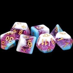 7PCS Polyhedral DND Dice, D&D Dice Set Translucent Tricolour Resin Dice With 3 Overlays For Role Playing Dice Games As DND RPG MTG Table Games (White Violet Blue) -Folkmanis Toys Shop 41TilhYXkZL