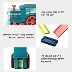 FEBUD Electric Domino Train Set, 2022 New Domino Blocks Train Toy, Automatic Domino Construction Stacking Toy Domino Rally Electric Train Set For Boys And Girls, Gifts -Folkmanis Toys Shop 41U6cZ1lbLL