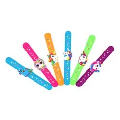 LOCHSOEL Silicone Unicorn Slap Bracelets - Silicone Unicorn Wristband Birthday Party Favors, Boys Girls Party Favors Gifts Carnival Prizes Set （6 Pack -Folkmanis Toys Shop 41UPGxpsIxL