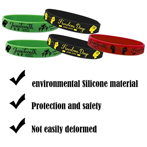 CupaPlay 60 PCS Happy Juneteenth Day Party Favors Rubber Bracelets - Freedom Day Patriotic Party Supplies Goodie Bag Stuffers Fillers Silicone Wristbands 5 CupaPlay 60 PCS Happy Juneteenth Day Party Favors Rubber Bracelets - Freedom Day Patriotic Party Supplies Goodie Bag Stuffers Fillers Silicone Wristbands - Image 3
