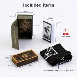 SIOKUY Tarot Cards Deck, Luxury Tarot Card Deck, Splendid Classic Tarot Deck, Durable Waterproof Gold Foil Tarot Decks For Beginners (Black Gold) -Folkmanis Toys Shop 41UcIFOQERL