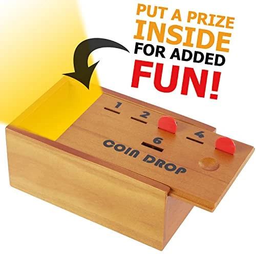 Juegoal Coin Drop Set, Pennies Dice Games For Kids And Adults, Wooden Tabletop Board Game Sets For 2-6 Player, Wood Penny Game Box Includes 48 Chips & 1 Dice, Interactive Families Toys 5 Juegoal Coin Drop Set, Pennies Dice Games For Kids And Adults, Wooden Tabletop Board Game Sets For 2-6 Player, Wood Penny Game Box Includes 48 Chips & 1 Dice, Interactive Families Toys - Image 3