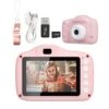 Kids Camera Toys Gifts For 3-12 Years Old Kids Boys Girls: HD Digital Video Camera With 32GB SD Card, Christmas Birthday Festival Gifts For Kids Pink