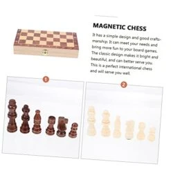Alasum 1 Set Magnetic Chess Wooden Chess Board Adult Puzzles Classic Toys Magnetic Chess Boards Staunton Wood Chess Magnetic Travel Chess Wood Brown Folding Magnetic Chess Kids West Chess -Folkmanis Toys Shop 41Uu1QAyToL