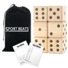 SPORT BEATS Giant Wooden Yard Dice, Outdoor Games Giant Yard Lawn Games Set Of 6 With Scorecards For Beach, Camping, Lawn And Backyard 1 SPORT BEATS Giant Wooden Yard Dice, Outdoor Games Giant Yard Lawn Games Set Of 6 With Scorecards For Beach, Camping, Lawn And Backyard -Folkmanis Toys Shop 41VBXIU04OL