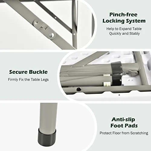 GYMAX Mahjong Table, Folding Square 4 Player Card Table With Cup Holders & Chip Trays, Portable Board Game Domino Table For Mahjong, Poker Blackjack 6 GYMAX Mahjong Table, Folding Square 4 Player Card Table With Cup Holders & Chip Trays, Portable Board Game Domino Table For Mahjong, Poker Blackjack - Image 4