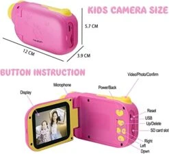 Hyleton Kids Video Camera For Girls Gift,Toys For Boys 1080P FHD Digital Kids Camera Camcorder Video DV With 2.4" Screen For Age 3-10 Baby Pink -Folkmanis Toys Shop 41VSJGkWbQL
