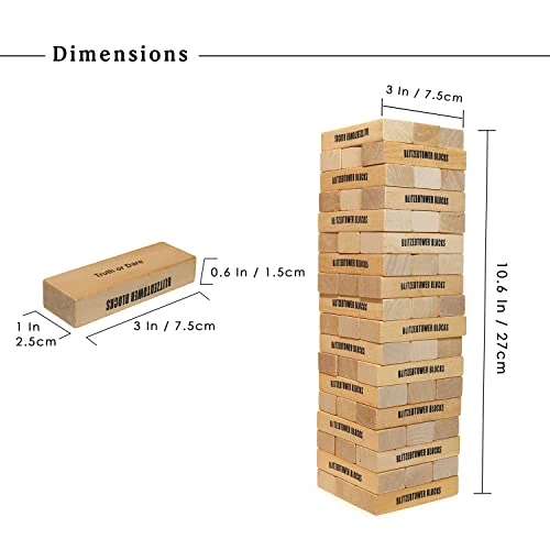 Blitzed Tower Blocks Stacking Party Game | 54 Blocks With Fun Tasks And Entertaining Commands | 4 Colored Glass Cups | Sticker Packet For Customization | Ultimate Game Night Fun 4 Blitzed Tower Blocks Stacking Party Game | 54 Blocks With Fun Tasks And Entertaining Commands | 4 Colored Glass Cups | Sticker Packet For Customization | Ultimate Game Night Fun - Image 2