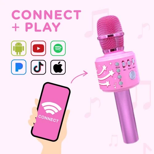 Motown Magic, Bluetooth Karaoke Microphone | Includes 30 Famous Songs |Kids Karaoke Microphone | Birthday Gift For Boys And Girls Ages 3 4 5 6 7 8+ 4 Motown Magic, Bluetooth Karaoke Microphone | Includes 30 Famous Songs |Kids Karaoke Microphone | Birthday Gift For Boys And Girls Ages 3 4 5 6 7 8+ - Image 2