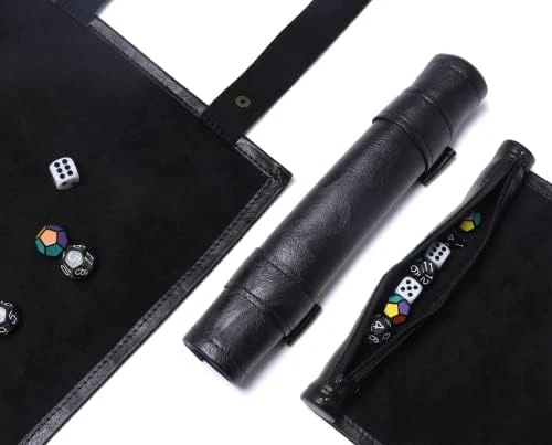 Dice Mat With Storage, 2 In 1 PVC Leather Dice Rolling Tray, Portable DND Dice Game Accessory, Brown 8 Dice Mat With Storage, 2 In 1 PVC Leather Dice Rolling Tray, Portable DND Dice Game Accessory, Brown - Image 6