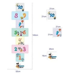 HK Studio Education Floor Decal For Classroom Decor - Funny Number Hopscotch For Boosting Gross Motor Skills - Sensory Path - Montessori Gym - Indoor School Game