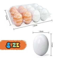 SGVV90 Wooden Fake Eggs Home Decor, Fake Easter Egg For Children DIY Game, Kitchen Craft Adornment, Food Toy Easter Gift For Kids (12 Pieces) -Folkmanis Toys Shop 41WZD6YKWSL