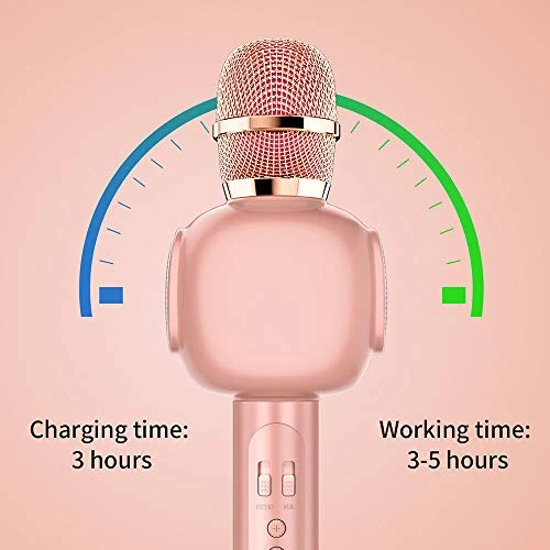 Microphone For Kids, Portable Handheld Wireless Bluetooth Karaoke Mic Machine For Home, Party And Birthday, Best Gifts Toys For Kids Girls Age 5 6 7 8 9 (Rose Gold) 6 Microphone For Kids, Portable Handheld Wireless Bluetooth Karaoke Mic Machine For Home, Party And Birthday, Best Gifts Toys For Kids Girls Age 5 6 7 8 9 (Rose Gold) - Image 4