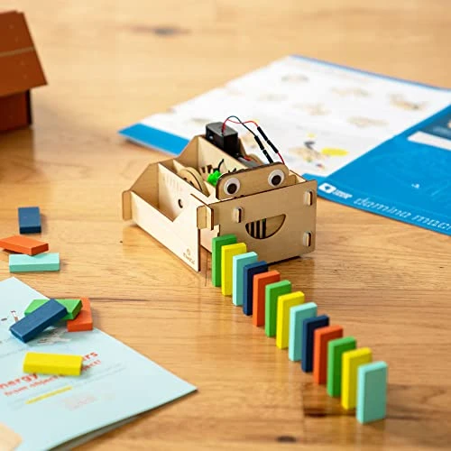 KiwiCo - Domino Machine, Wooden Domino Set For Family Games With 100 Dominoes And Wood Domino Robot, For Kids Ages 9+ 6 KiwiCo - Domino Machine, Wooden Domino Set For Family Games With 100 Dominoes And Wood Domino Robot, For Kids Ages 9+ - Image 4