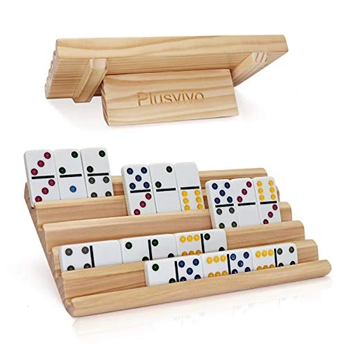 Plusvivo Domino Racks Set Of 2, Wooden Domino Trays Holders Organizer For Mexican Train And Other Dominoes Games 10 X 5.5 X 0.79 Inches - Dominoes NOT Included 3 Plusvivo Domino Racks Set Of 2, Wooden Domino Trays Holders Organizer For Mexican Train And Other Dominoes Games 10 X 5.5 X 0.79 Inches - Dominoes NOT Included