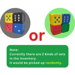 Macro Giant 6 Inch PU Foam Jumbo Big Playing Dice, Set Of 4, Basic Color, Math Teaching, Teaching Aids, Board Games, Kid Toy 12 Macro Giant 6 Inch PU Foam Jumbo Big Playing Dice, Set Of 4, Basic Color, Math Teaching, Teaching Aids, Board Games, Kid Toy -Folkmanis Toys Shop 41XUHeurCcL