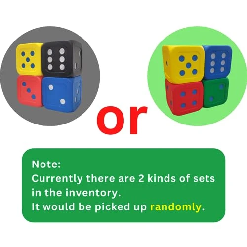 Macro Giant 6 Inch PU Foam Jumbo Big Playing Dice, Set Of 4, Basic Color, Math Teaching, Teaching Aids, Board Games, Kid Toy 5 Macro Giant 6 Inch PU Foam Jumbo Big Playing Dice, Set Of 4, Basic Color, Math Teaching, Teaching Aids, Board Games, Kid Toy - Image 3