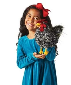 Folkmanis Barred Rock Rooster Hand Puppet, Black, White, Red, Yellow 7 Folkmanis Barred Rock Rooster Hand Puppet, Black, White, Red, Yellow -Folkmanis Toys Shop 41XcKbid3tL