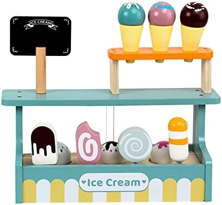 Wooden Ice Cream Toy Play Set, Ice Cream Truck Shop Stand Toys For Toddlers, Montessori Play Kitchen Accessories Wooden Food Set For Kids, Pretend Play For Toddlers 8 Wooden Ice Cream Toy Play Set, Ice Cream Truck Shop Stand Toys For Toddlers, Montessori Play Kitchen Accessories Wooden Food Set For Kids, Pretend Play For Toddlers - Image 6