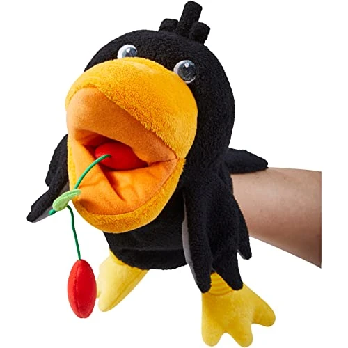 HABA Theo The Raven Glove Puppet With Cherries - Beak Opens Wide With Opening To Eat The Fabric Fruit 4 HABA Theo The Raven Glove Puppet With Cherries - Beak Opens Wide With Opening To Eat The Fabric Fruit - Image 2