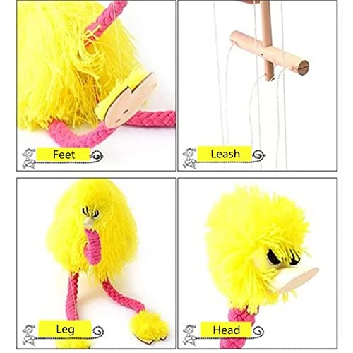 Ostrich Marionette Toy,Ostrich Puppets Hand Marionette Puppet Hand Made Ostrich Marionette Puppets String Doll Parent-Child Interactive Toys (Yellow) 7 Ostrich Marionette Toy,Ostrich Puppets Hand Marionette Puppet Hand Made Ostrich Marionette Puppets String Doll Parent-Child Interactive Toys (Yellow) - Image 5