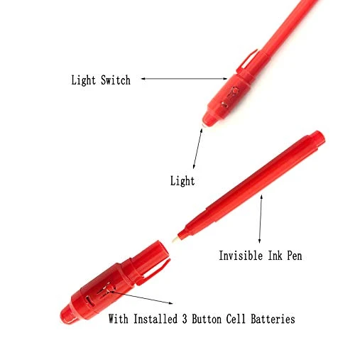 Invisible Ink Pen 28Pcs Latest 2021 Spy Pen With UV Black Light Magic Spy Marker Kid Pens For Secret Message And Birthday Party,Writing Secret Message For Easter Day Halloween Christmas Party Bag Gift 5 Invisible Ink Pen 28Pcs Latest 2021 Spy Pen With UV Black Light Magic Spy Marker Kid Pens For Secret Message And Birthday Party,Writing Secret Message For Easter Day Halloween Christmas Party Bag Gift - Image 3