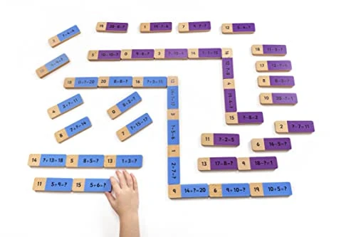 Educational Advantage Wooden Addition & Subtraction Dominoes - Math And Numeracy Addition And Subtraction Game - Kindergarten Educational Learning Toy - 60 Pieces - 3 Years + 3 Educational Advantage Wooden Addition & Subtraction Dominoes - Math And Numeracy Addition And Subtraction Game - Kindergarten Educational Learning Toy - 60 Pieces - 3 Years +