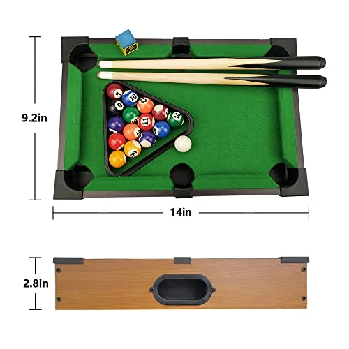 Benfu Mini Table Billiards Game, Home And Office Desktop Billiards Game, Including Pool Table 15 Colorful Balls, 1 Cue Ball, 2 Billiard Sticks, 1 Chalk Triangle Cube 5 Benfu Mini Table Billiards Game, Home And Office Desktop Billiards Game, Including Pool Table 15 Colorful Balls, 1 Cue Ball, 2 Billiard Sticks, 1 Chalk Triangle Cube - Image 3