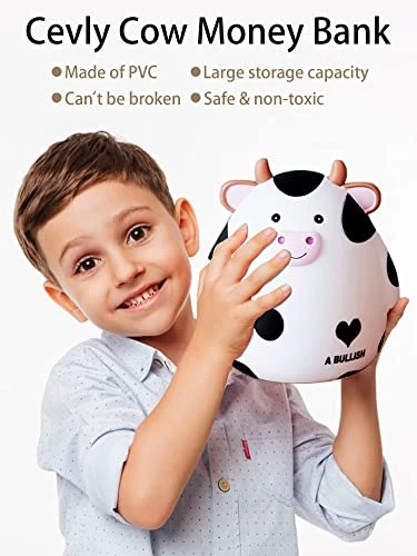 Cow Piggy Bank,Kids Money Bank For Boys,Cute Coin Bank Large Piggy Banks,Plastic Animal Banks Birthday For Boys Girls,Adult Coin Saving Boxes Home Decoration(White) 5 Cow Piggy Bank,Kids Money Bank For Boys,Cute Coin Bank Large Piggy Banks,Plastic Animal Banks Birthday For Boys Girls,Adult Coin Saving Boxes Home Decoration(White) - Image 3