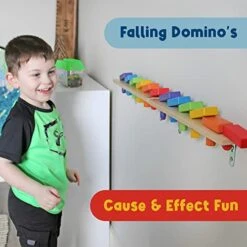 MEAVIA Wooden Falling Domino Wall (Pack Of 2); Colorful Toppling Domino Blocks For Kids 9 MEAVIA Wooden Falling Domino Wall (Pack Of 2); Colorful Toppling Domino Blocks For Kids -Folkmanis Toys Shop 41YKfbudoFL