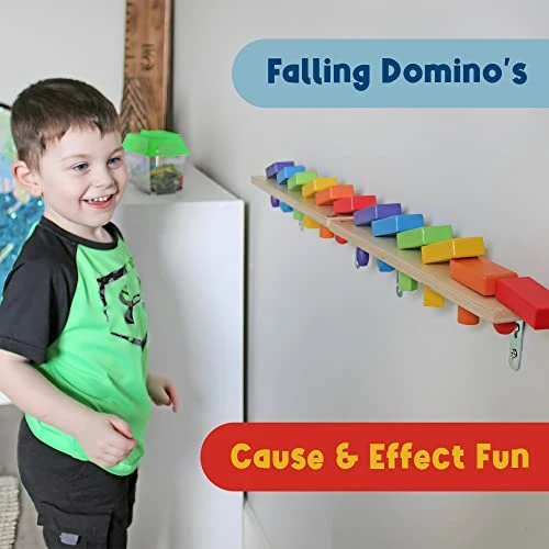 MEAVIA Wooden Falling Domino Wall (Pack Of 2); Colorful Toppling Domino Blocks For Kids 4 MEAVIA Wooden Falling Domino Wall (Pack Of 2); Colorful Toppling Domino Blocks For Kids - Image 2