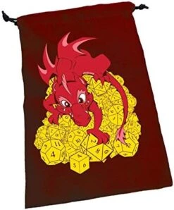 Dice Dragon Dice Bag | Large Drawstring Bag 6” X 9” | Printed Fabric | Holds Over 100 Dice | Two Meeple Dice | RPG Bag | Roleplaying Game Bag | Tabletop Adventure Game Bag | From Steve Jackson Games -Folkmanis Toys Shop 41YNiZ7VjhL. AC