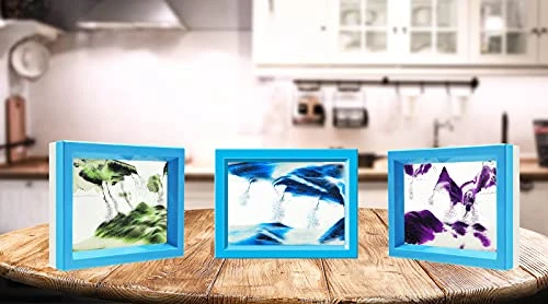 Dynamic Blue Sand Art Picture, Moving Sand Pictures Liquid Motion Art, Moving Sand Art Frame For Desktop Office Home, Sensory Toys For Calm Relaxing 6 Dynamic Blue Sand Art Picture, Moving Sand Pictures Liquid Motion Art, Moving Sand Art Frame For Desktop Office Home, Sensory Toys For Calm Relaxing - Image 4