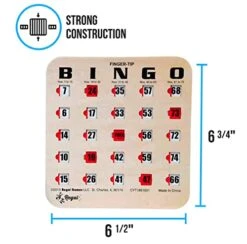 Regal Bingo - Finger-Tip Shutter Slide Bingo Cards - 25 Pack - Woodgrain - Perfect For Group Events, Bulk Purchasing - Non Repeating Set -Folkmanis Toys Shop 41YdcA9MTQL