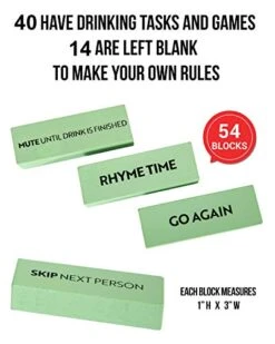 Buzzed Blocks Adult Drinking Game - 54 Blocks With Hilarious Drinking Commands And Games On 40 Of Them | Perfect Pregame Party Starter | Entertaining Party Game For Adults | Novelty Funny Gifts 11 Buzzed Blocks Adult Drinking Game - 54 Blocks With Hilarious Drinking Commands And Games On 40 Of Them | Perfect Pregame Party Starter | Entertaining Party Game For Adults | Novelty Funny Gifts -Folkmanis Toys Shop 41YluU3WcAL