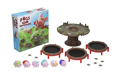 Pigs On Trampolines - Family Game - Skill & Action - Bounce Pigs Into Mud - 2 To 3 Players - For Ages 6+ 4 Pigs On Trampolines - Family Game - Skill & Action - Bounce Pigs Into Mud - 2 To 3 Players - For Ages 6+ - Image 2