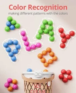 JoyCat Ice Cream Counting And Color Sorting Set For Toddlers And Kids- 65 Pieces, Montessori Stacking Fine Motor Skills Toys, Math Manipulatives Learning Toys With Storage Tub -Folkmanis Toys Shop 41Z0HLAgCIL